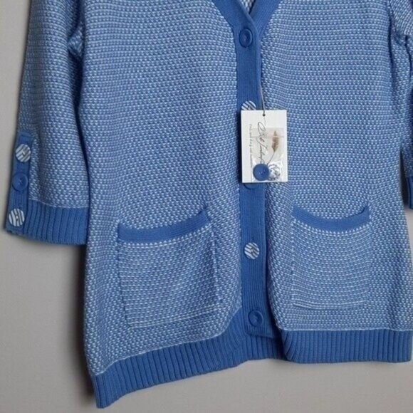 BOB JIMLEY Cardigan Sweater 3/4 Sleeve Button Down Sz M - Picture 4 of 12
